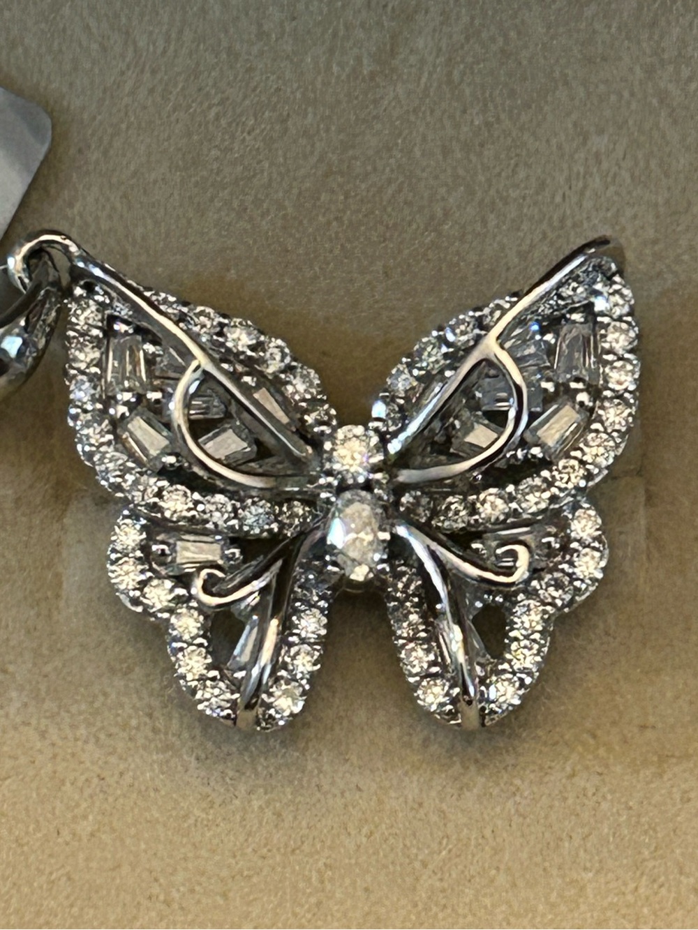 2.00CTW Mixed Cuts Moissanite Butterfly 🦋 925 Sterling Silver Pendant Necklace